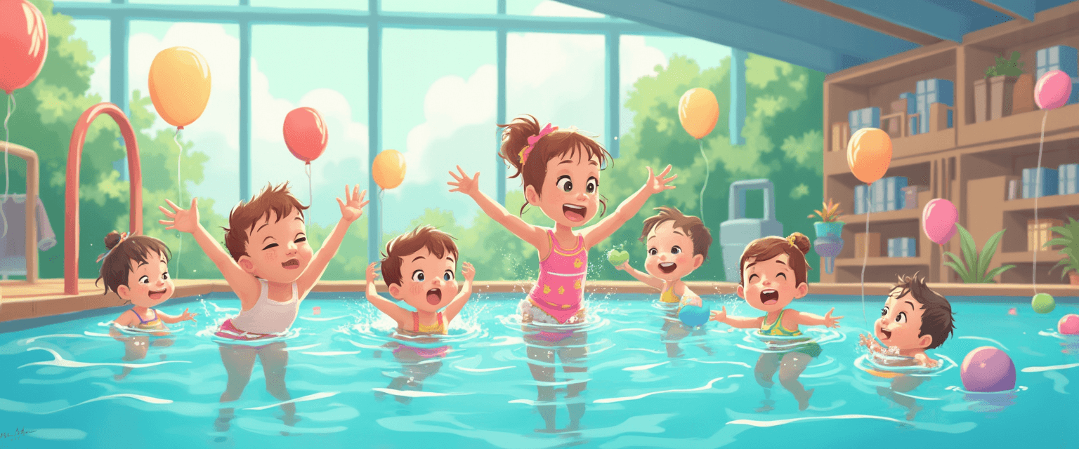 Recording swimming lesson progress in self-learning children
